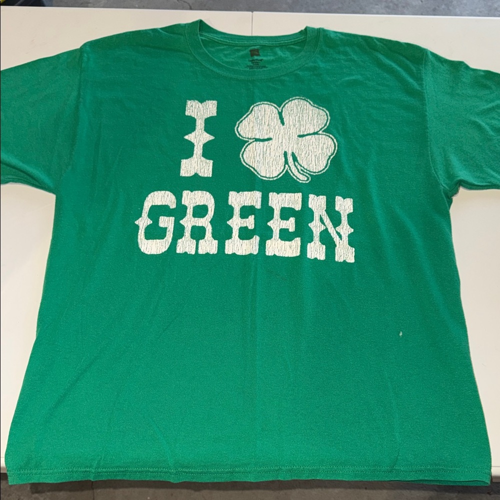 Green Graphic T-Shirt with Shamrock